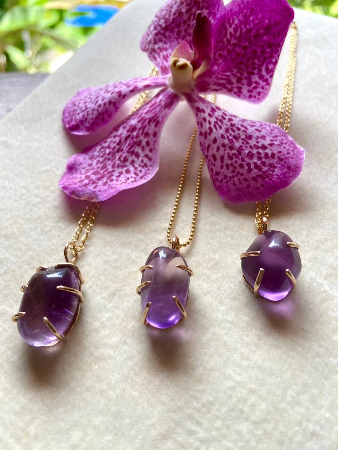 Brazilian Amethyst Pendant Necklace, February Birthstone Necklace