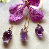 Brazilian Amethyst Pendant Necklace, February Birthstone Necklace