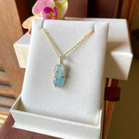 Brazilian Santa Maria Aquamarine Necklace Pendant, March Birthstone Necklace