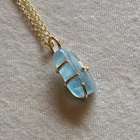 Brazilian Santa Maria Aquamarine Necklace Pendant, March Birthstone Necklace