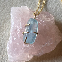 Brazilian Santa Maria Aquamarine Necklace Pendant, March Birthstone Necklace