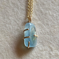 Brazilian Santa Maria Aquamarine Necklace Pendant, March Birthstone Necklace