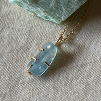 Brazilian Santa Maria Aquamarine Necklace Pendant, March Birthstone Necklace