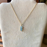 Brazilian Santa Maria Aquamarine Necklace Pendant, March Birthstone Necklace
