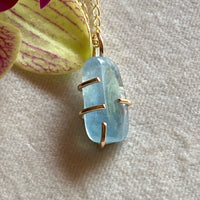 Brazilian Santa Maria Aquamarine Necklace Pendant, March Birthstone Necklace