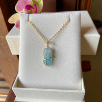 Brazilian Santa Maria Aquamarine Necklace Pendant, March Birthstone Necklace