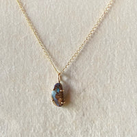 Australian Boulder Opal Pendant Necklace, October Birthstone Necklace