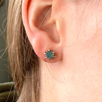 Australian Boulder Matrix Opal Stud Earrings, October Birthstone Earrings