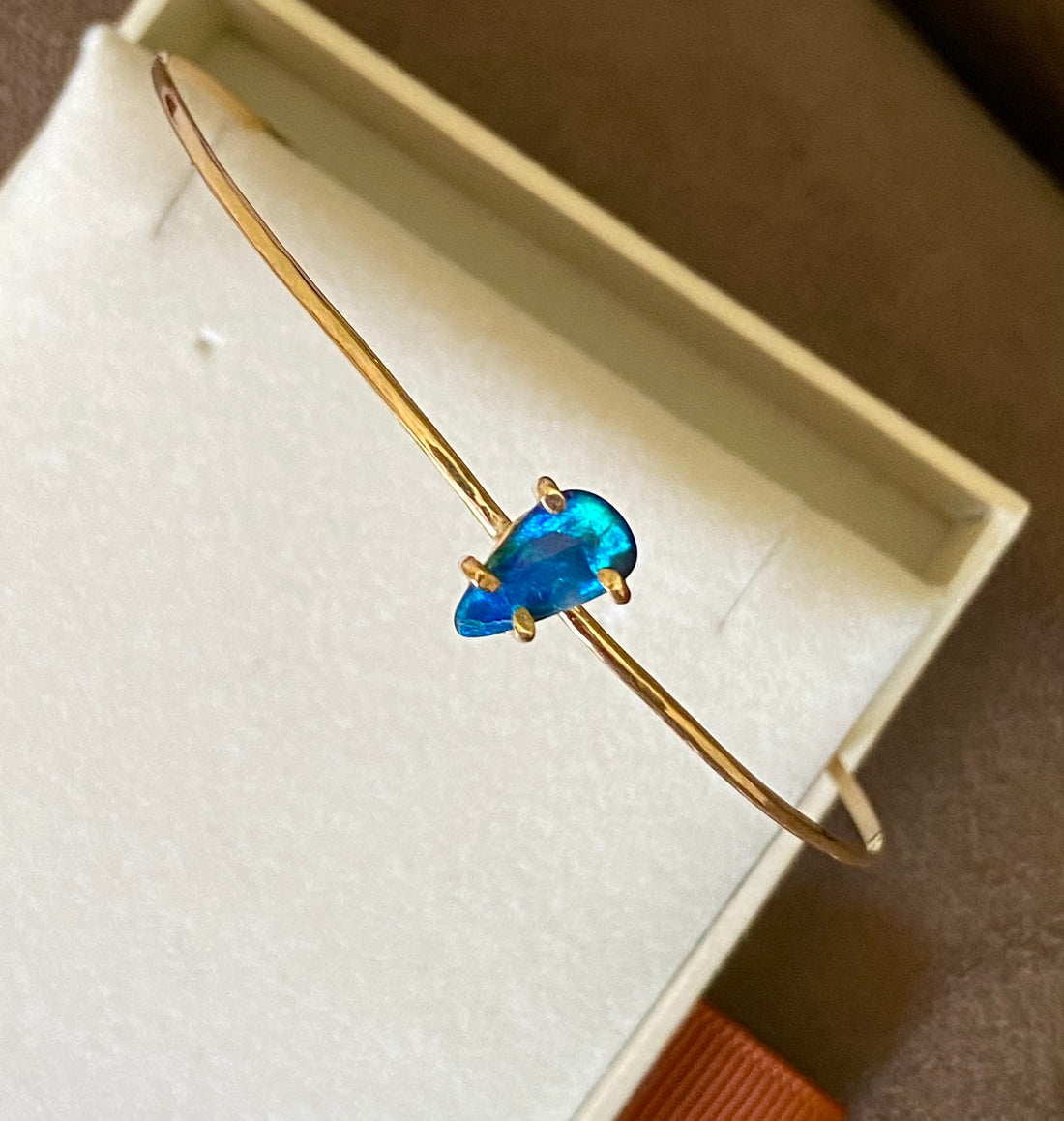 Australian Opal Bangle Bracelet, October Birthstone Bangle