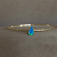 Australian Opal Bangle Bracelet, October Birthstone Bangle