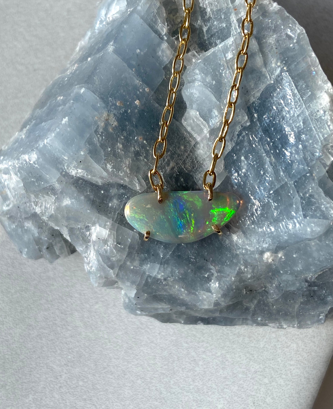 Australian White Opal Necklace