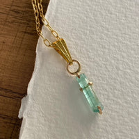 Raw Paraiba Tourmaline Pendant Necklace, October Birthstone Necklace