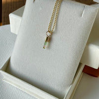 Raw Watermelon Bicolor 'Lipstick' Tourmaline Pendant Necklace, October Birthstone Pendant Necklace, 14k Gold