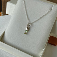 Raw Watermelon Bicolor 'Lipstick' Tourmaline Pendant Necklace, October Birthstone Pendant Necklace, Sterling Silver