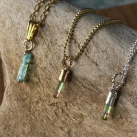 Raw Watermelon Bicolor 'Lipstick' Tourmaline Pendant Necklace, October Birthstone Pendant Necklace, Sterling Silver