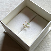 Bicolor Watermelon Tourmaline Stud Earrings, October Birthstone Earrings