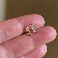 Bicolor Watermelon Tourmaline Stud Earrings, October Birthstone Earrings