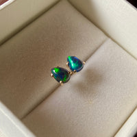 Ethiopian Black Opal Stud Earrings, October Birthstone Earrings
