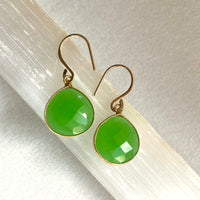 Earrings of Chrysoprase Chalcedony