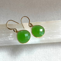 Earrings of Chrysoprase Chalcedony