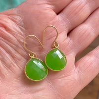 Earrings of Chrysoprase Chalcedony