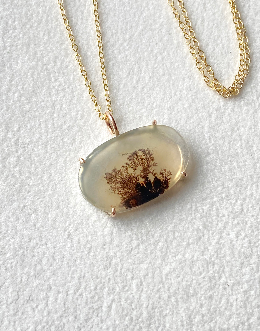 Dendritic Agate Pendant Necklace