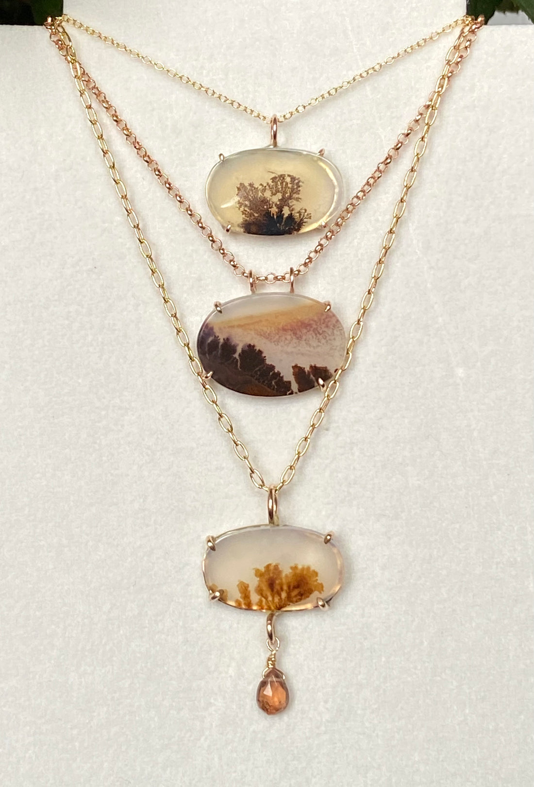 Dendritic Agate Pendant Necklace