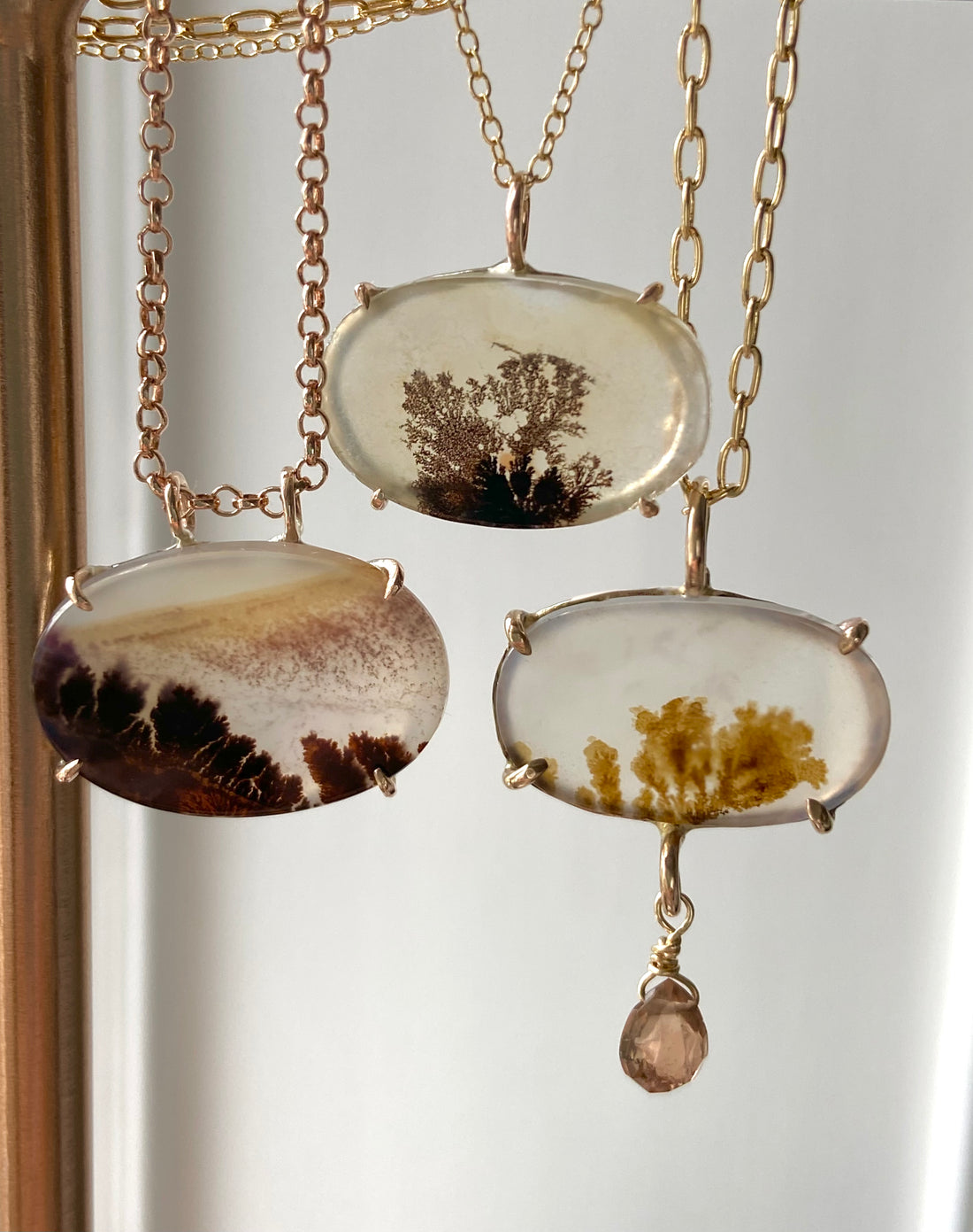 Dendritic Agate Pendant Necklace