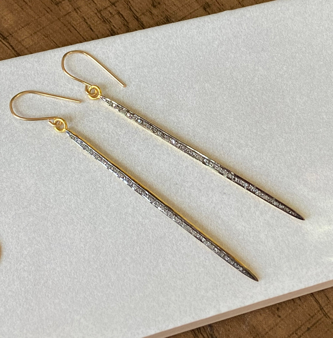 Pavé Diamond Spike Earrings, Bridal Earrings, April Birthstone Earrings