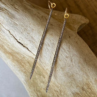 Pavé Diamond Spike Earrings, Bridal Earrings, April Birthstone Earrings