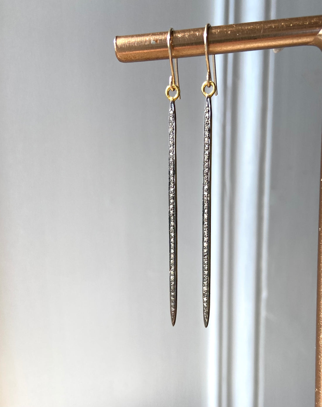 Pavé Diamond Spike Earrings, Bridal Earrings, April Birthstone Earrings
