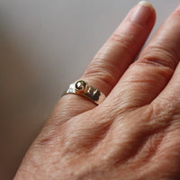 Brown Salt and Pepper Diamond and Mixed Metals Ring, Wedding Ring, Engagement Ring