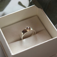 Brown Salt and Pepper Diamond and Mixed Metals Ring, Wedding Ring, Engagement Ring