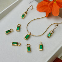 Emerald and 14k Gold Earrings, May Birthstone Earrings