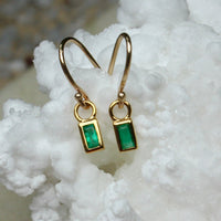 Emerald and 14k Gold Earrings, May Birthstone Earrings