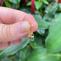 Emerald and 14k Gold Earrings, May Birthstone Earrings