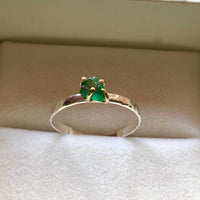 Raw Emerald Ring, May Birthstone Ring, Wedding Engagement Ring