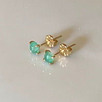 Emerald Stud Earrings, May Birthstone Earrings, Bridesmaid Earrings