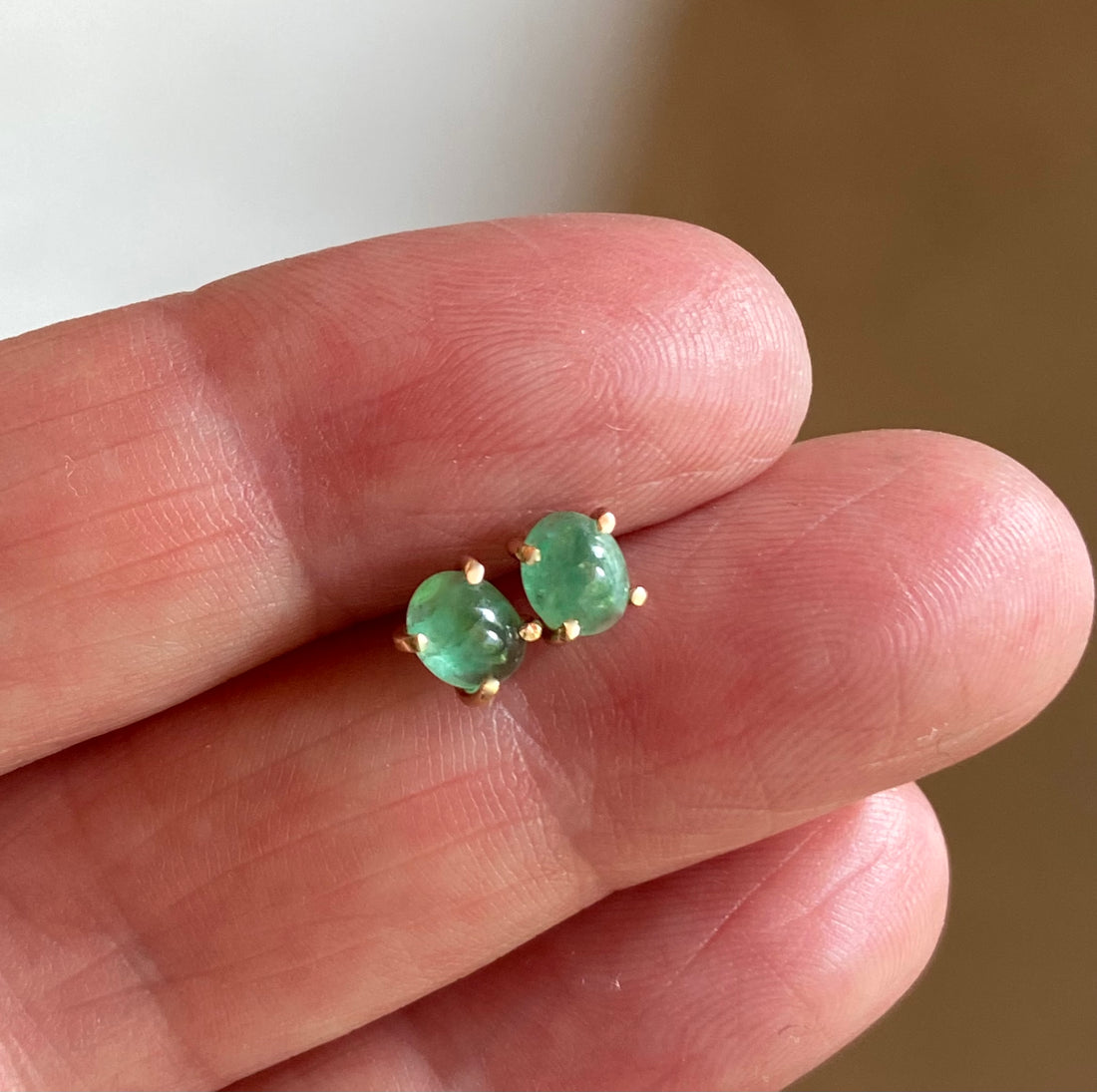 Emerald Stud Earrings, May Birthstone Earrings, Bridesmaid Earrings