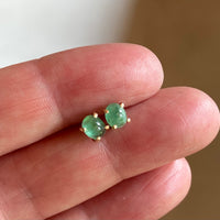 Emerald Stud Earrings, May Birthstone Earrings, Bridesmaid Earrings