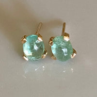Emerald Stud Earrings, May Birthstone Earrings, Bridesmaid Earrings