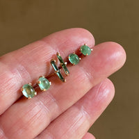 Teal Blue Indicolite Tourmaline Post Stud Earrings, October Birthstone Earrings