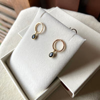 Black Onyx Hoop Stud Earrings