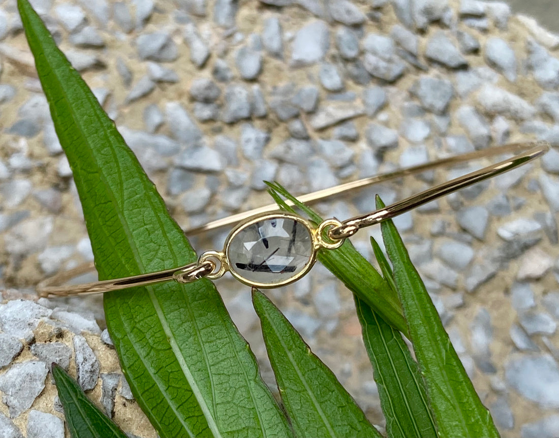 Tourmalinated Quartz Bangle Bracelet