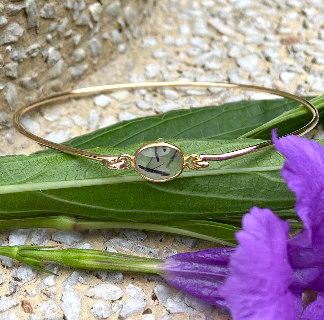 Tourmalinated Quartz Bangle Bracelet