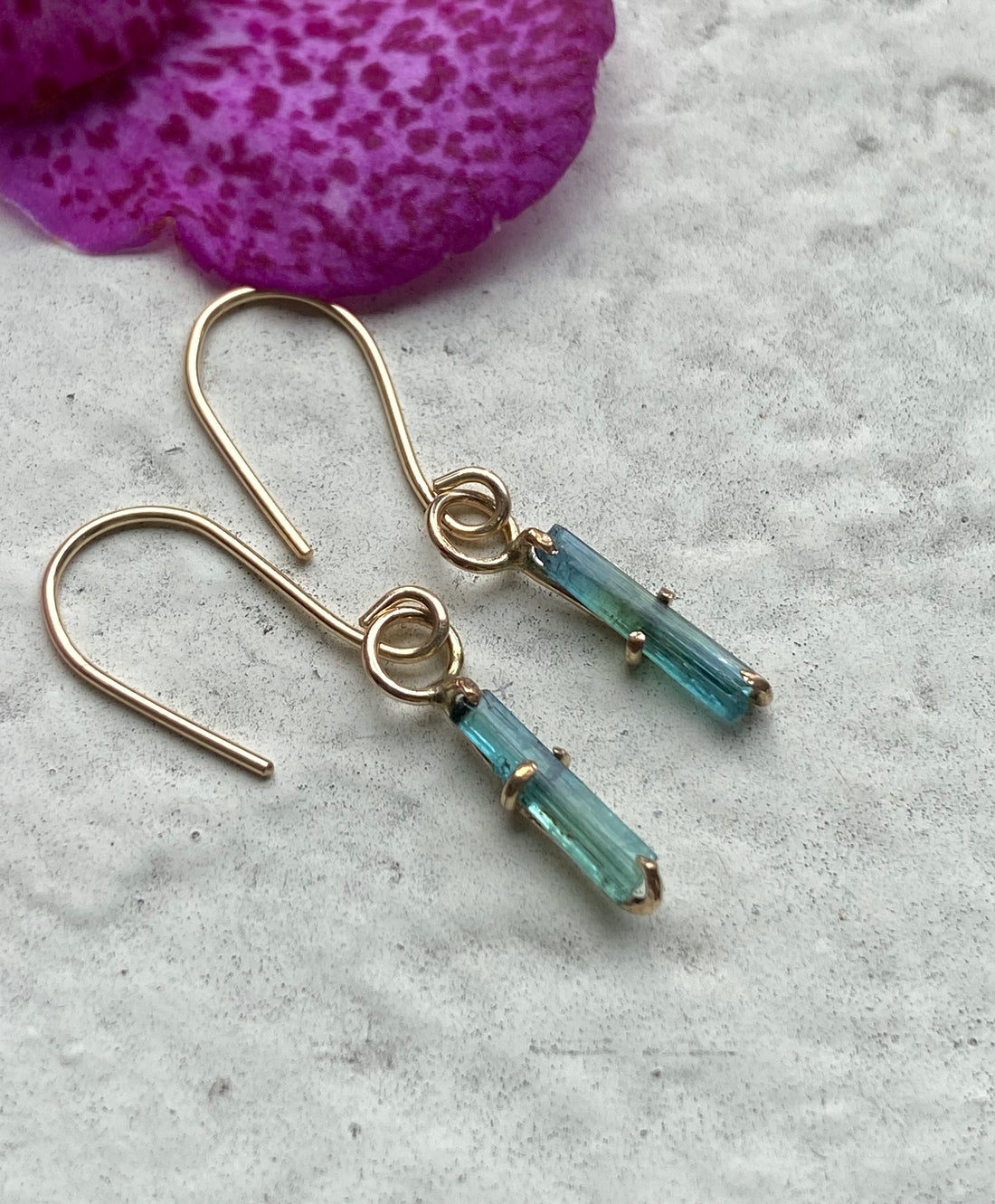 Indicolite Teal Blue Green Tourmaline Earrings, October Birthstone Earrings, Bridal Earrings