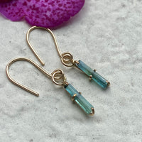 Indicolite Teal Blue Green Tourmaline Earrings, October Birthstone Earrings, Bridal Earrings