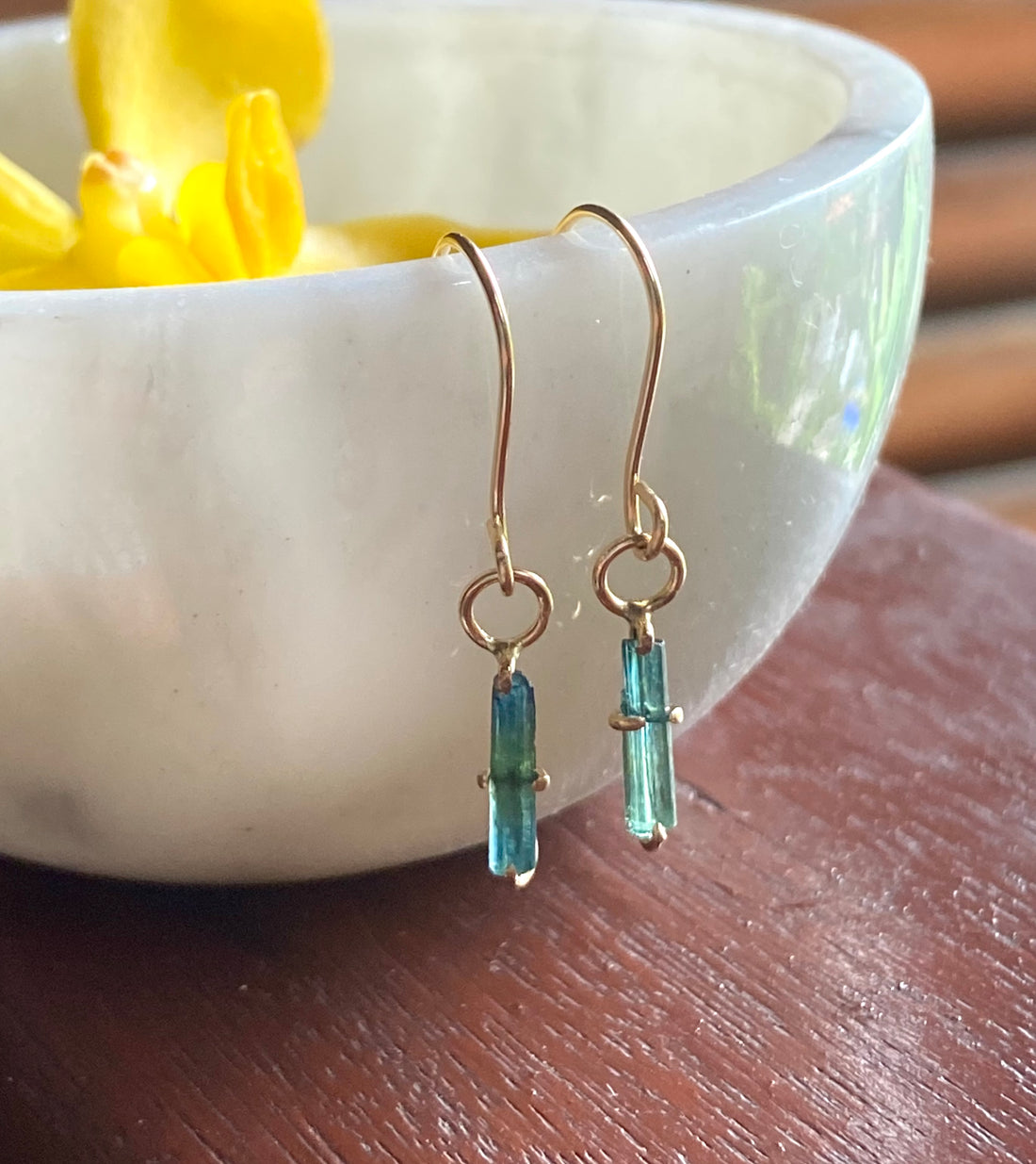 Indicolite Teal Blue Green Tourmaline Earrings, October Birthstone Earrings, Bridal Earrings
