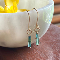 Indicolite Teal Blue Green Tourmaline Earrings, October Birthstone Earrings, Bridal Earrings