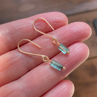 Indicolite Teal Blue Tourmaline Earrings, October Birthstone Earrings